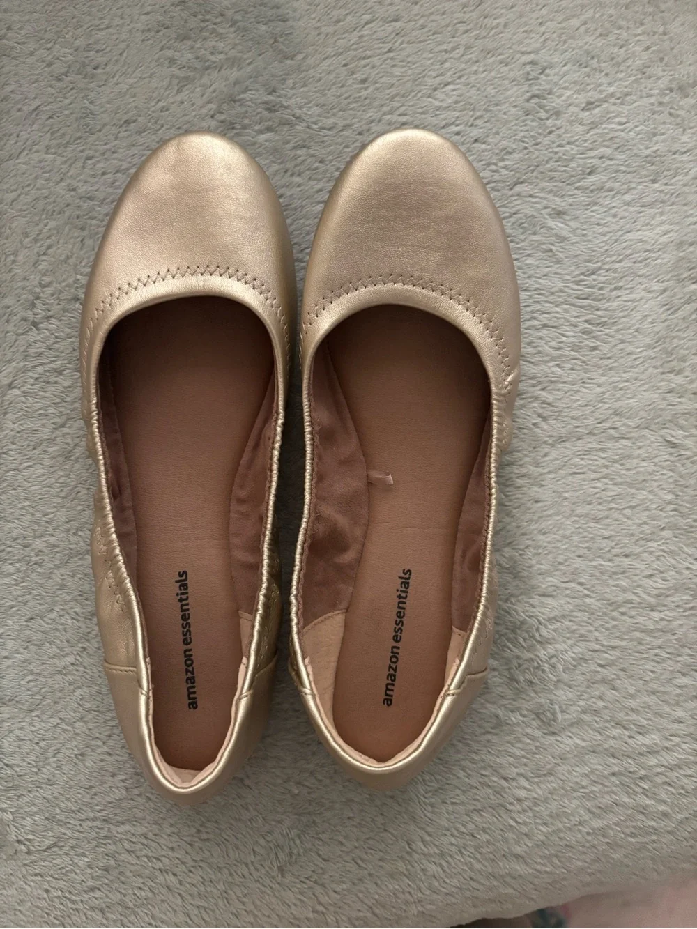 Amazon Essentials Metallic Ballet Flats - Rose Gold